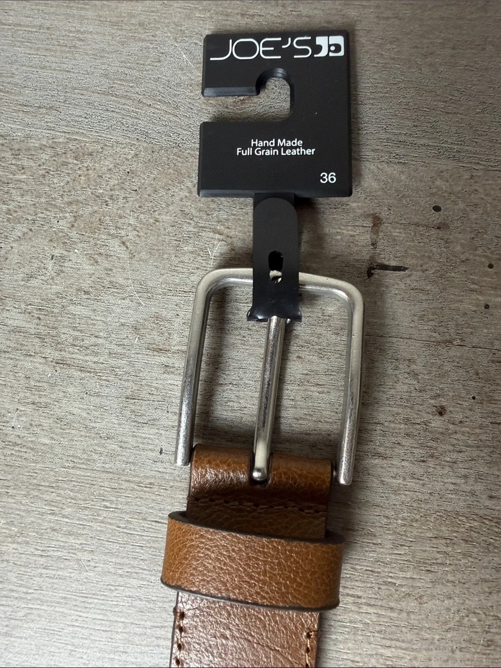 Joe's Jeans Tan Leather Men's Belt with Silver Buckle